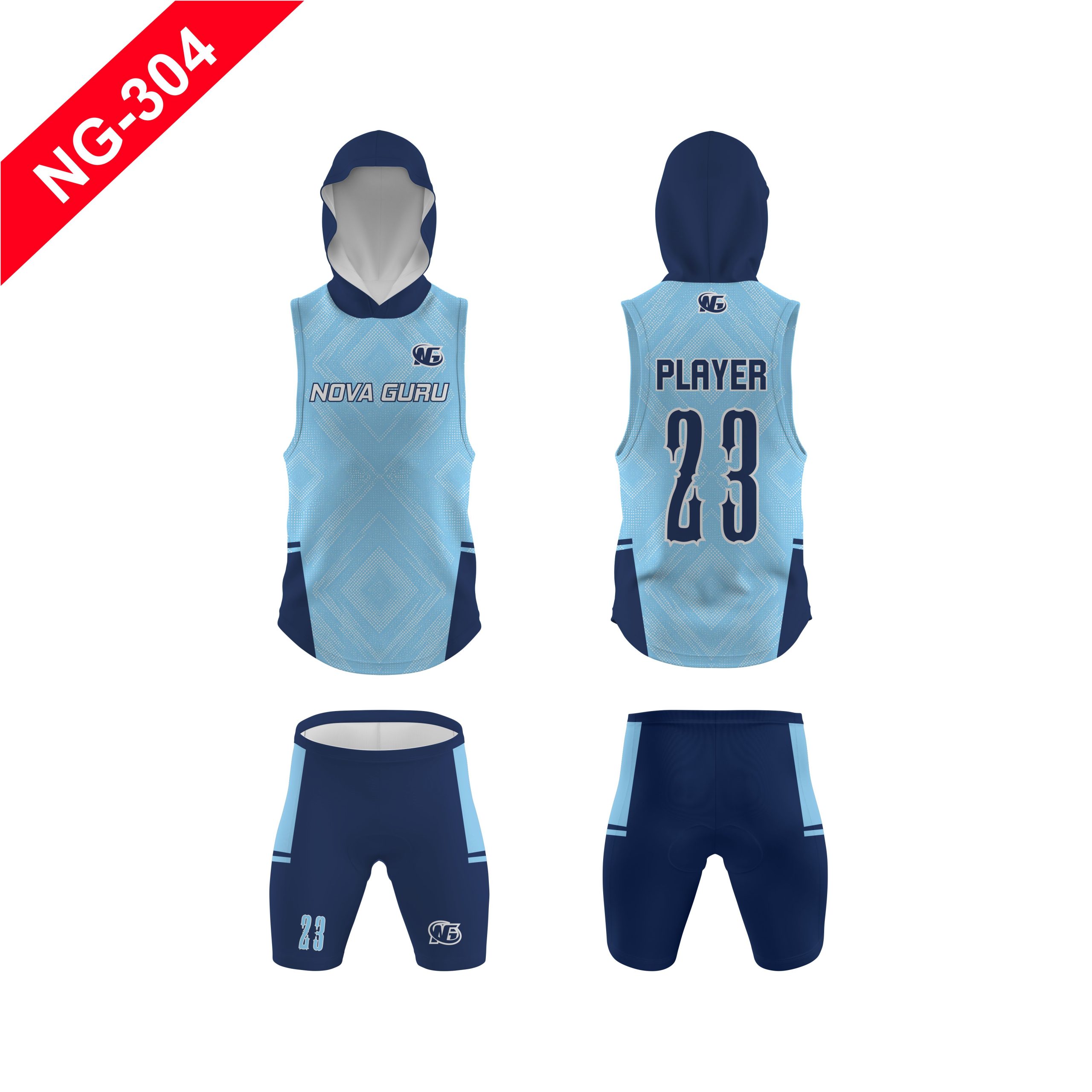 Nova Guru custom 7v7 football uniform manufacturer front and back view