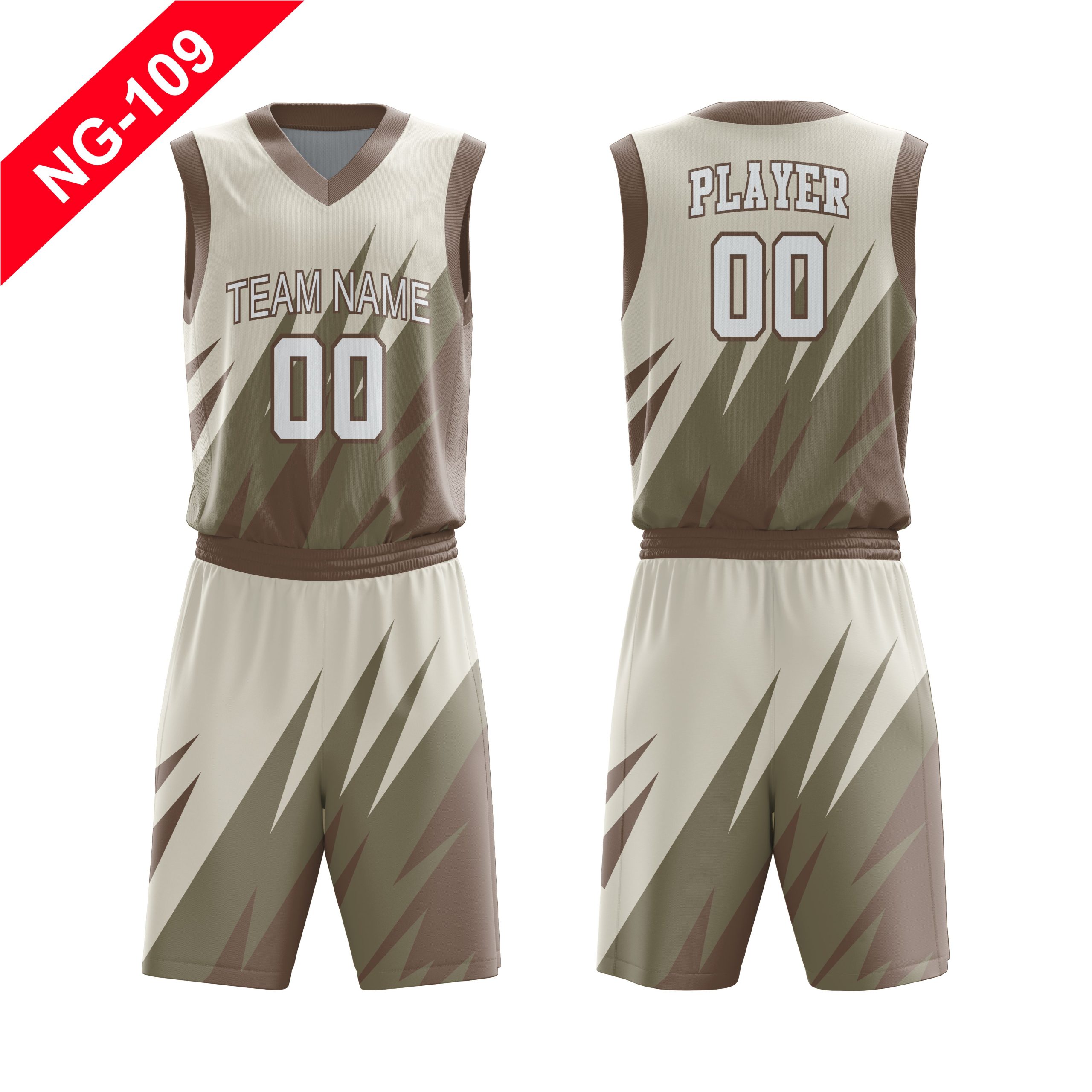 Nova Guru custom basketball jersey and shorts front and back