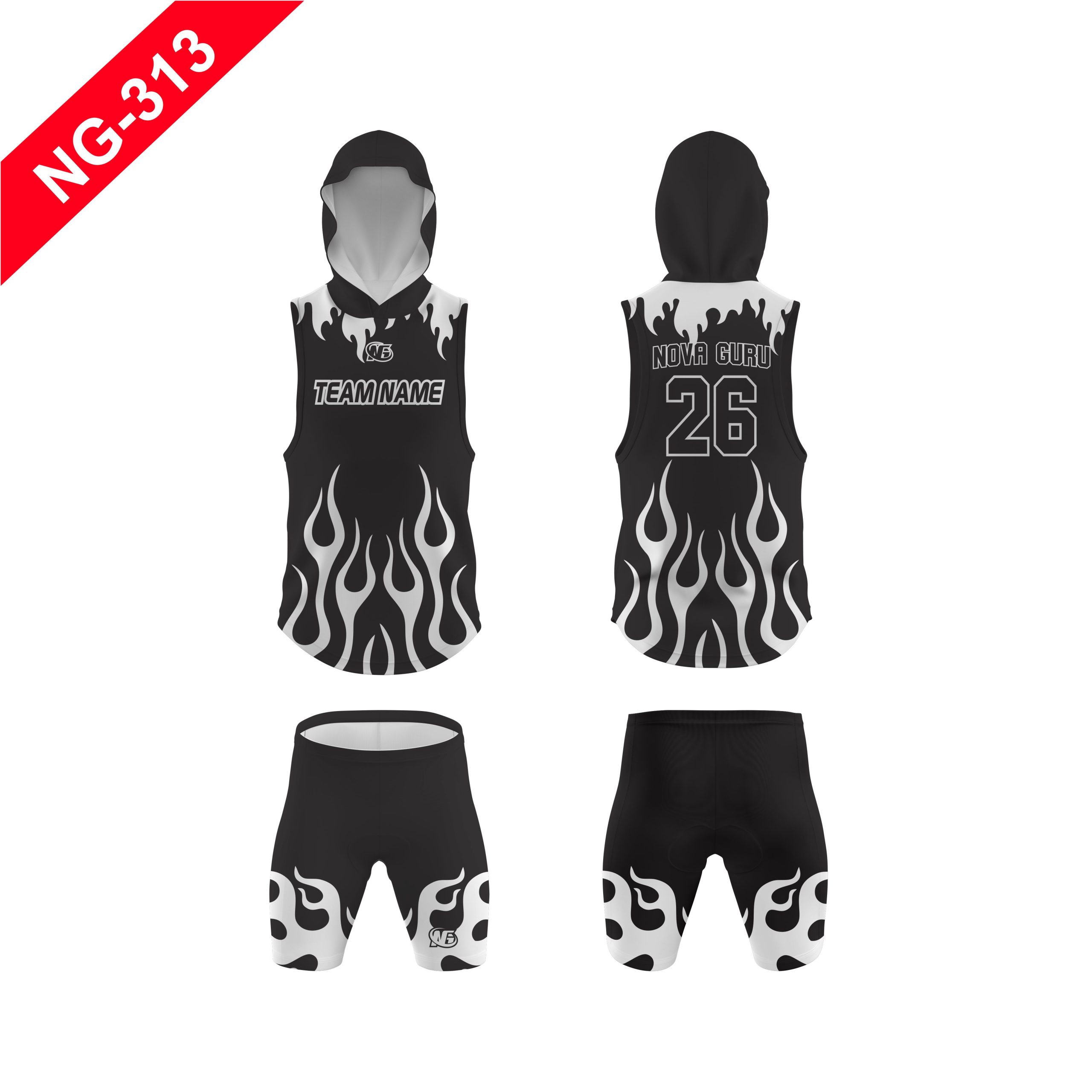 Nova Guru custom 7v7 football uniform manufacturer front and back view