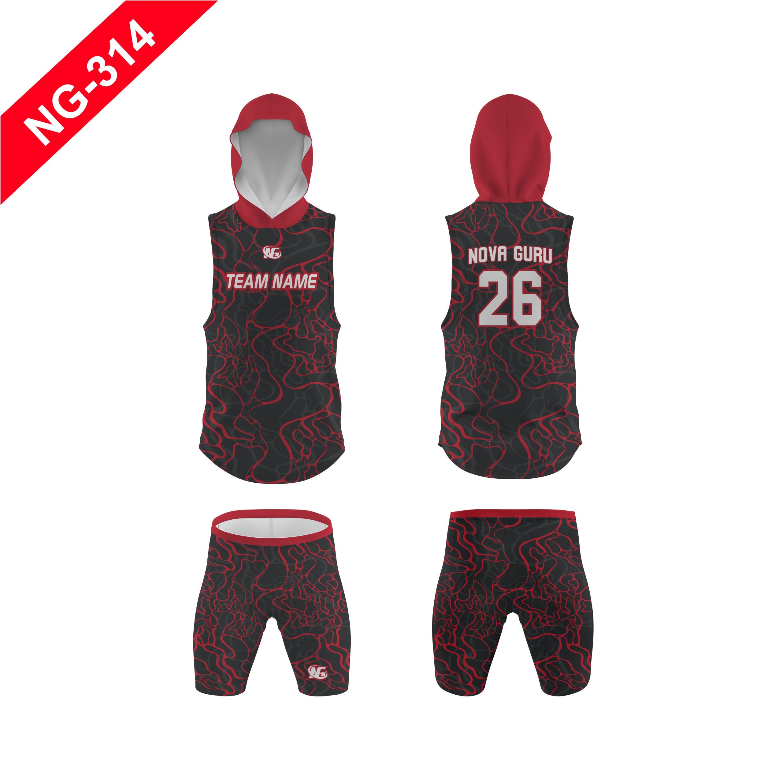 Nova Guru custom 7v7 football uniform manufacturer front and back view